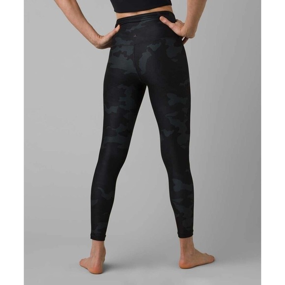 prAna Layna High Rise Athletic Work Out Legging Black Camo size XL NEW $89 - Picture 4 of 5